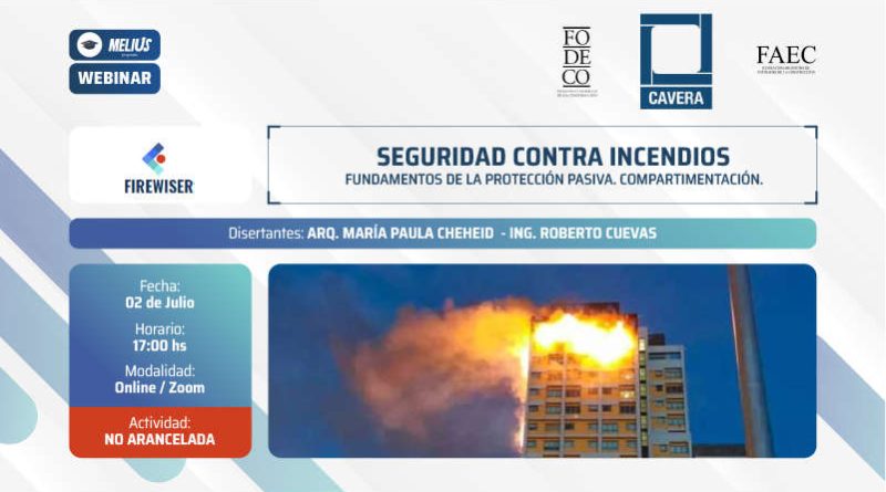Webinar FIREWISER – SEGURIDAD CONTRA INCENDIOS – Fundamentos de la protección pasiva. Compartimentación – Actividad no arancelada