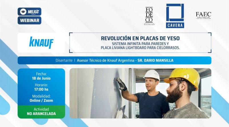 Webinar KNAUF Argentina: Revolución en placas de yeso – Actividad no arancelada