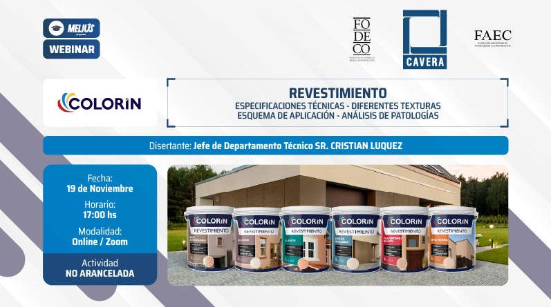Webinar COLORÍN – Revestimiento – Actividad no arancelada