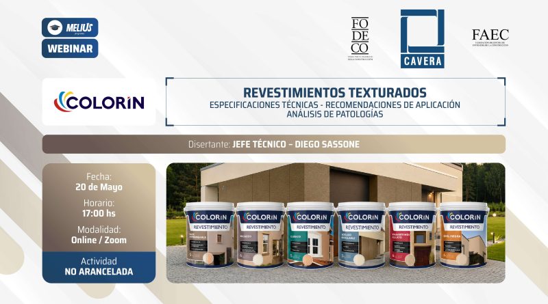 Webinar COLORÍN “Revestimientos texturados” – Actividad no arancelada