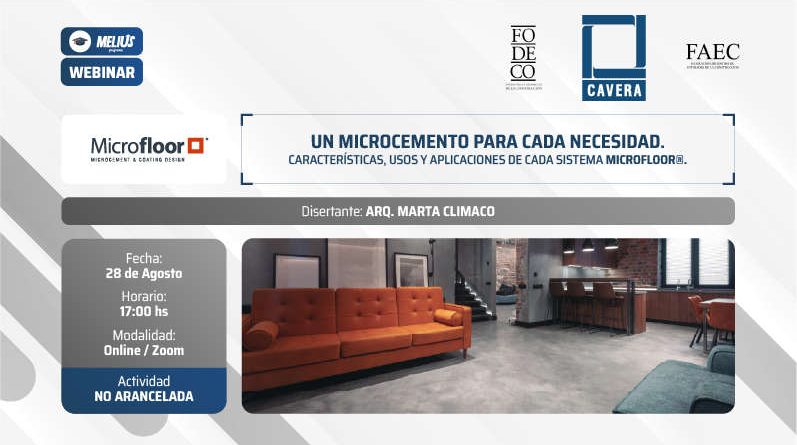 Webinar MICROFLOOR – Un microcemento para cada necesidad – Actividad no arancelada