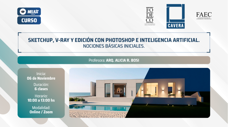 Curso Sketchup, V-Ray y Edición con Photoshop e Inteligencia Artificial – Nociones básicas iniciales