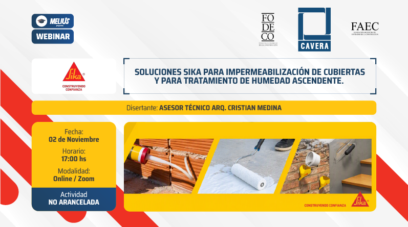 Webinar SIKA – Soluciones Sika para impermeabilización de cubiertas y para tratamiento de humedad ascendente